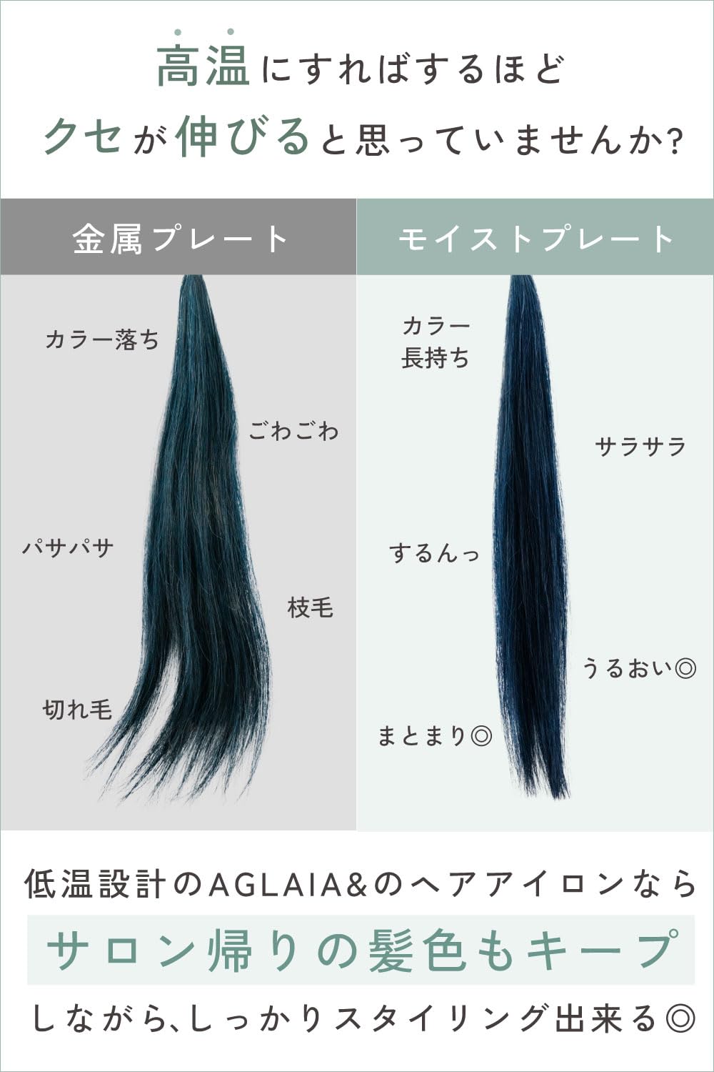 Aglaia& アグライアアンド モイストヘアプレート ストレートアイロン Amazon | Aglaia&（アグライアアンド） ヘアアイロン ストレート